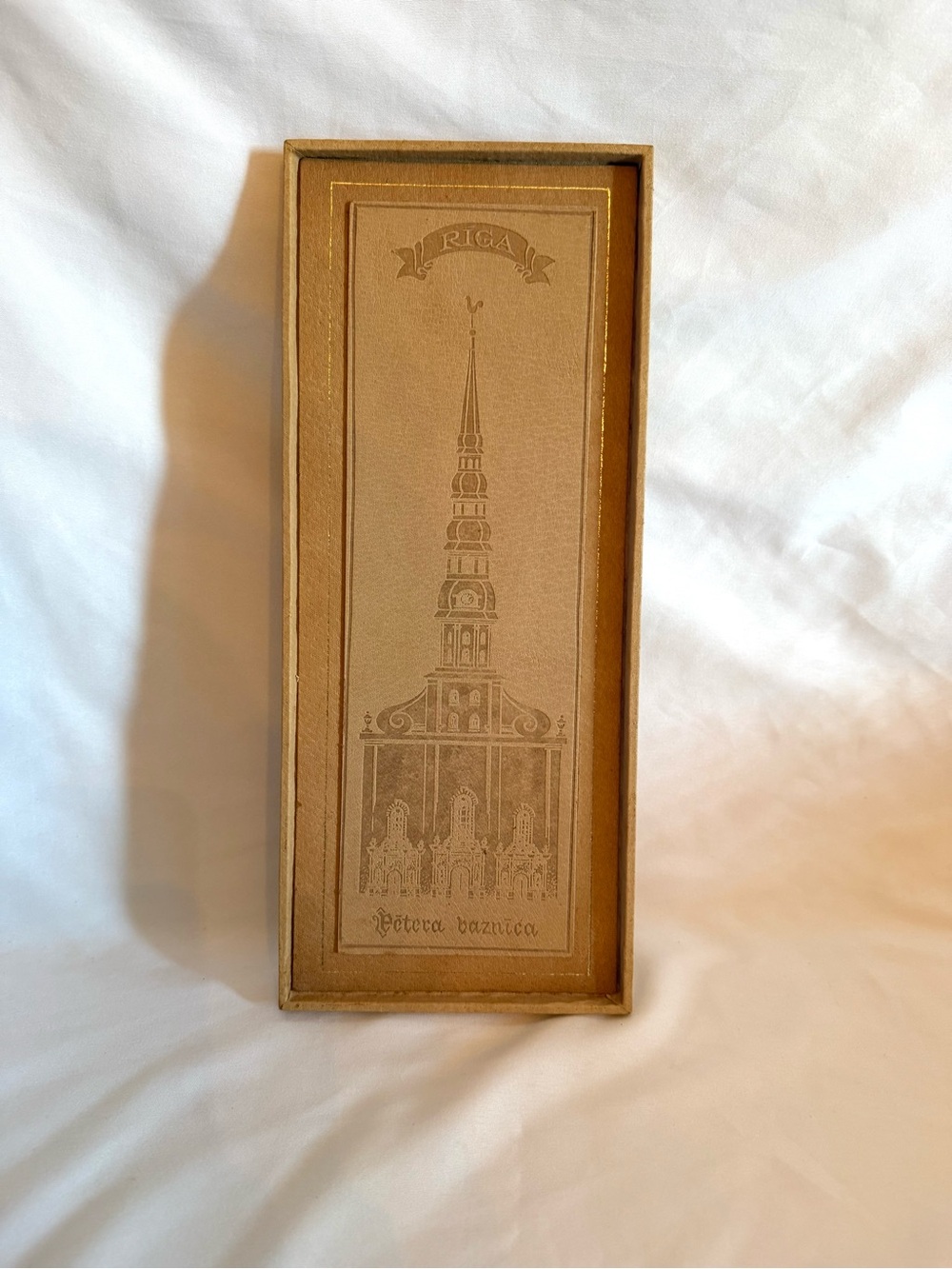 Leather Tooled Soviet Era Latvian Church Wall Plaque